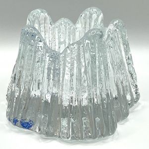 Nybro Sweden Crystal Glass Volcano Votive Candle Holder by Rune Strand